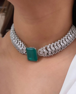 Malaika Arora Inspired Green Polki Wedding Choker Earrings Set