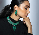Bollywood Inspired Green Doublet Necklace Matching Earrings Set