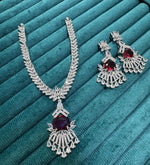 Rajsthani Silver Plated Wedding Necklace Earrings indian Jewelry Set