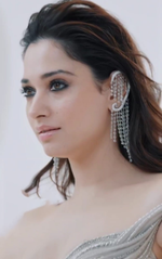 Tamanna Bhatia Inspired Silver Wedding Earrings Set For Women