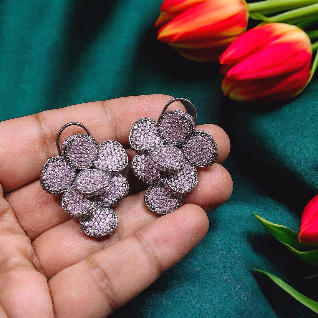 Handmade Floral Design Bridal Earrings For Wedding