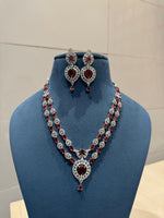 Bollywood CZ Necklace with Earrings CZ Luxury Design Anniversary Gift