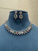 American Diamond Necklace with Earrings CZ Elegant Timeless Jewelry