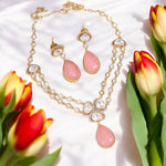 Multi Layer Pakistani Polki NecklaceEarrings Set