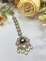 Royal Green Stone Kundan Maang Tikka | Indian Bridal & Festive Jewelry