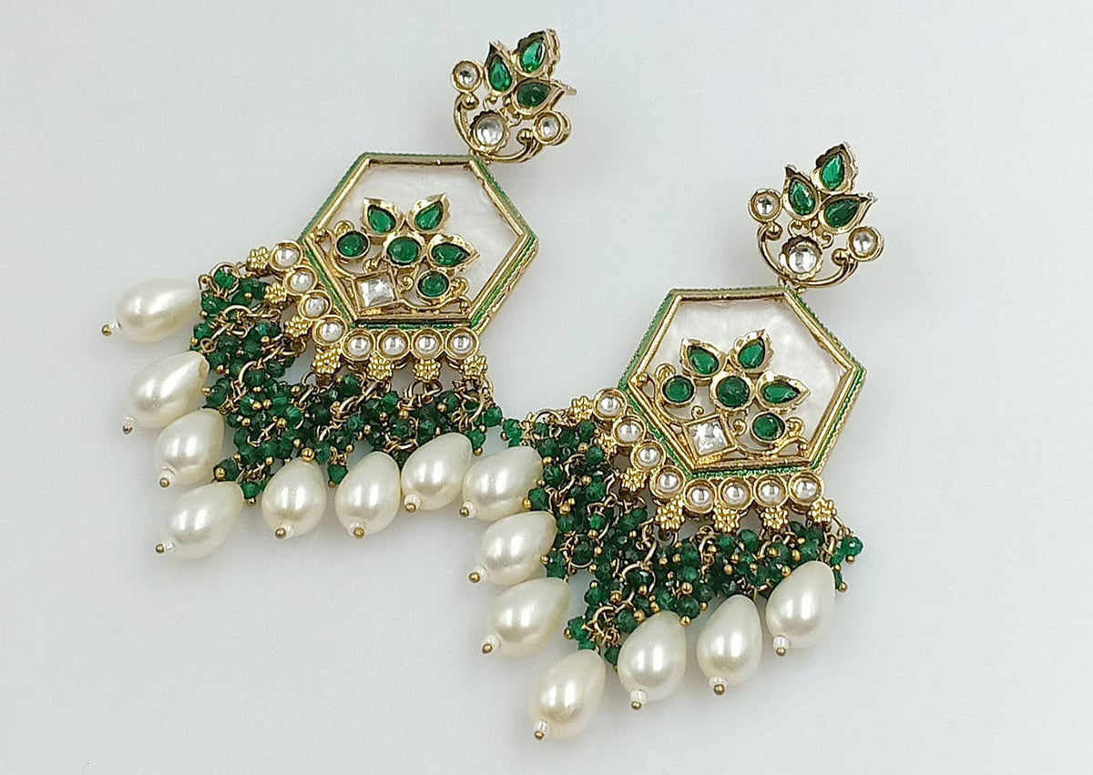 Bollywood Premium Kundan Earrings Handmade Ethnic Jewelry for Women
