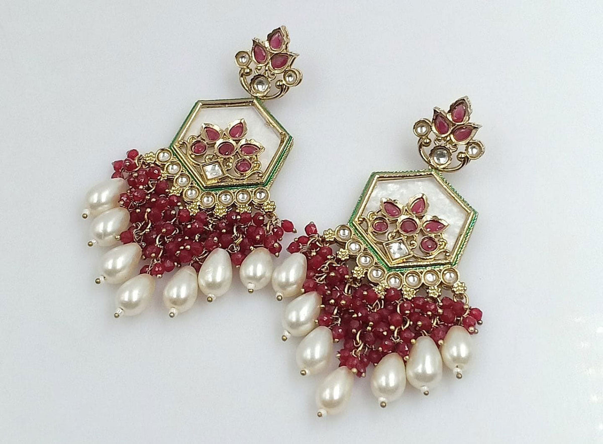 Bollywood Premium Kundan Earrings Handmade Ethnic Jewelry for Women