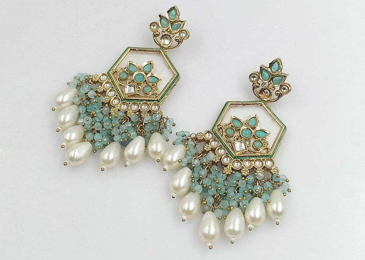Bollywood Premium Kundan Earrings Handmade Ethnic Jewelry for Women