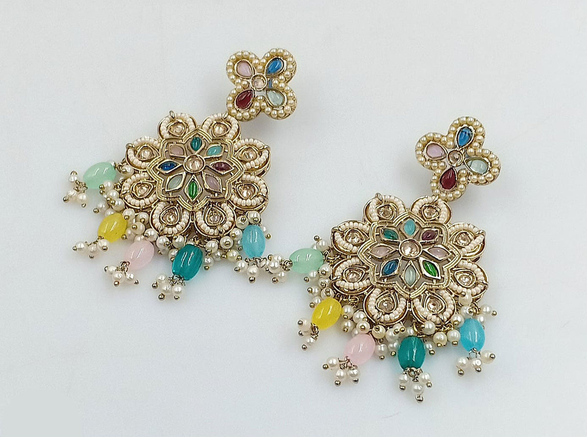 Indian Flower Design Kundan Perfect Jewelry Engagements Wedding