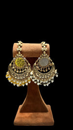 Leaf Shape Filigree AD Earrings with tribal handcrafted style for women perfect for Ethnic modern statement look
