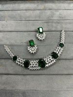 Handcrafted American Diamond Ethnic Necklace Perfect For Bridal Festive Ethnic Wear With Special Design
