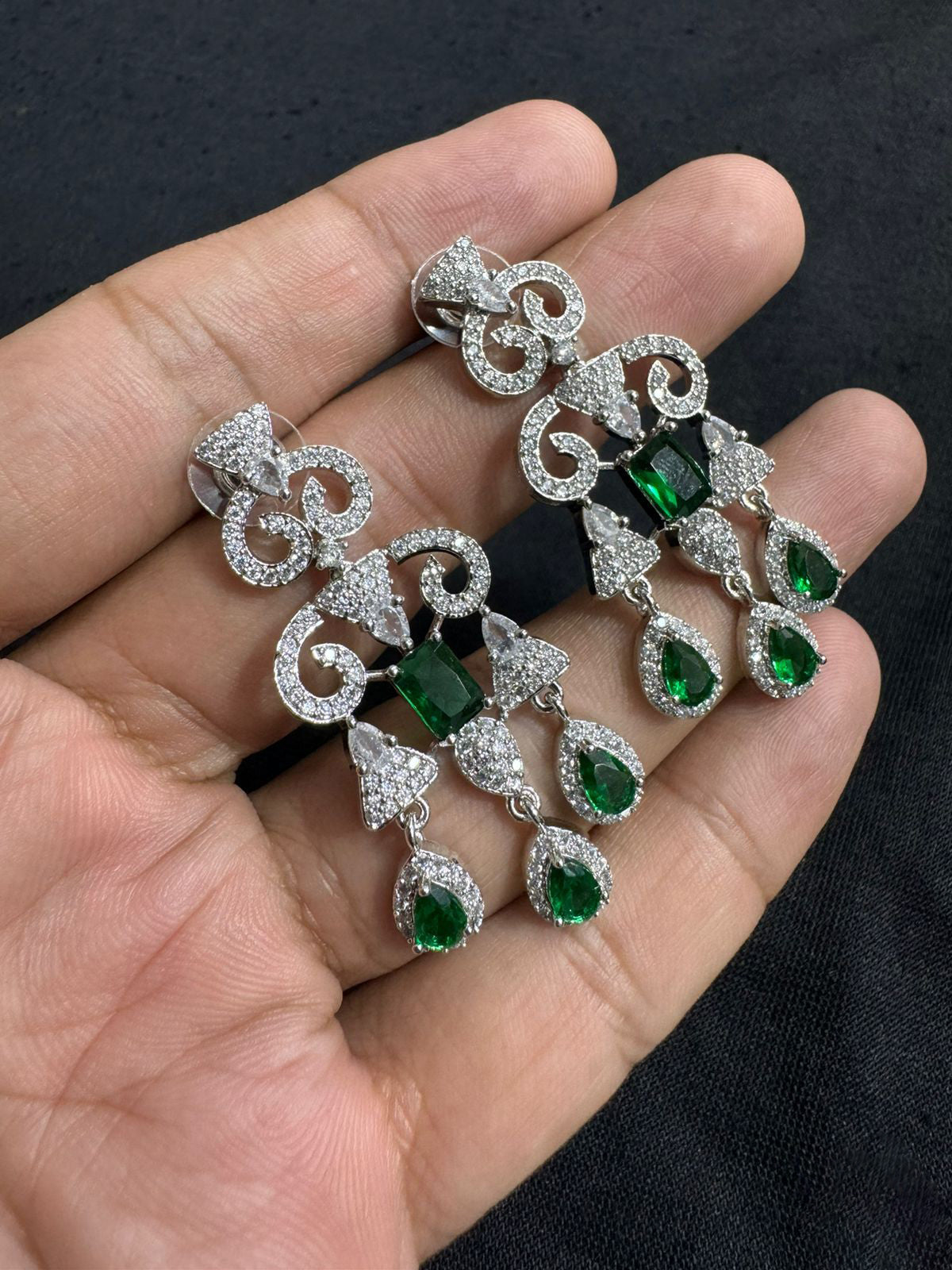 Bollywood Inspired CZ Drop Kundans - Craftsmanship Bridal Jewellery