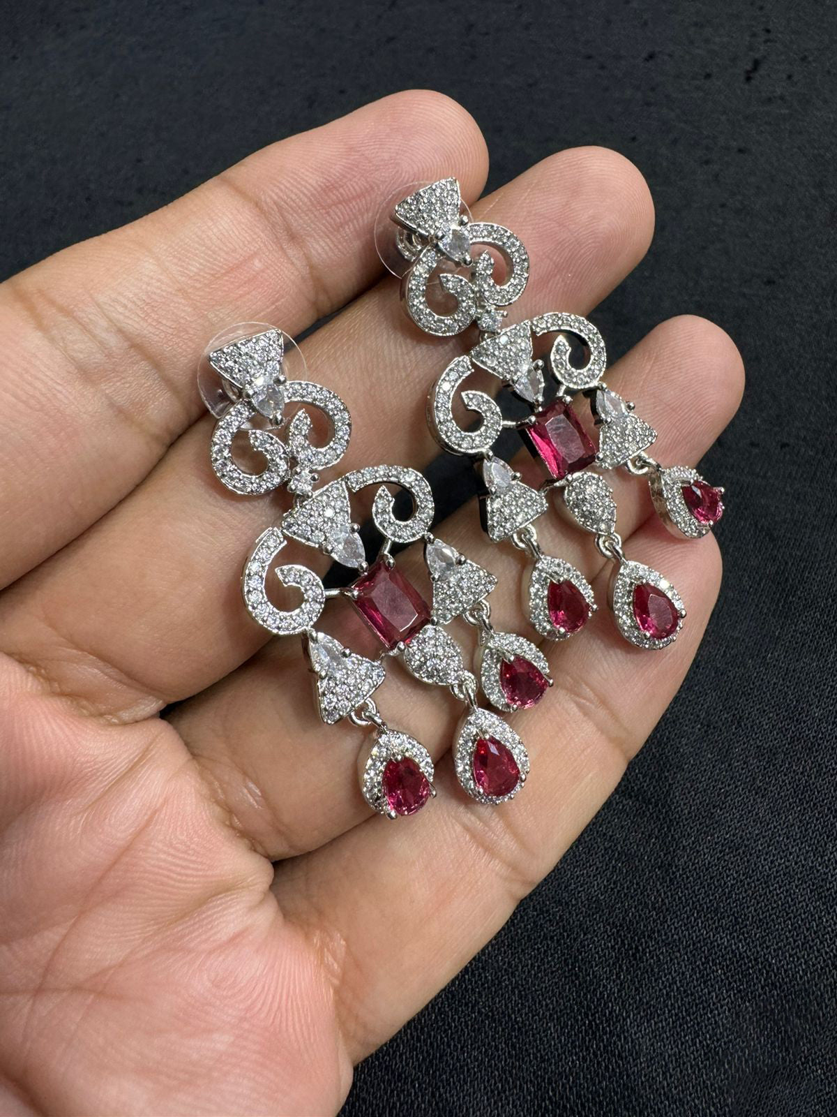 Bollywood Inspired CZ Drop Kundans - Craftsmanship Bridal Jewellery
