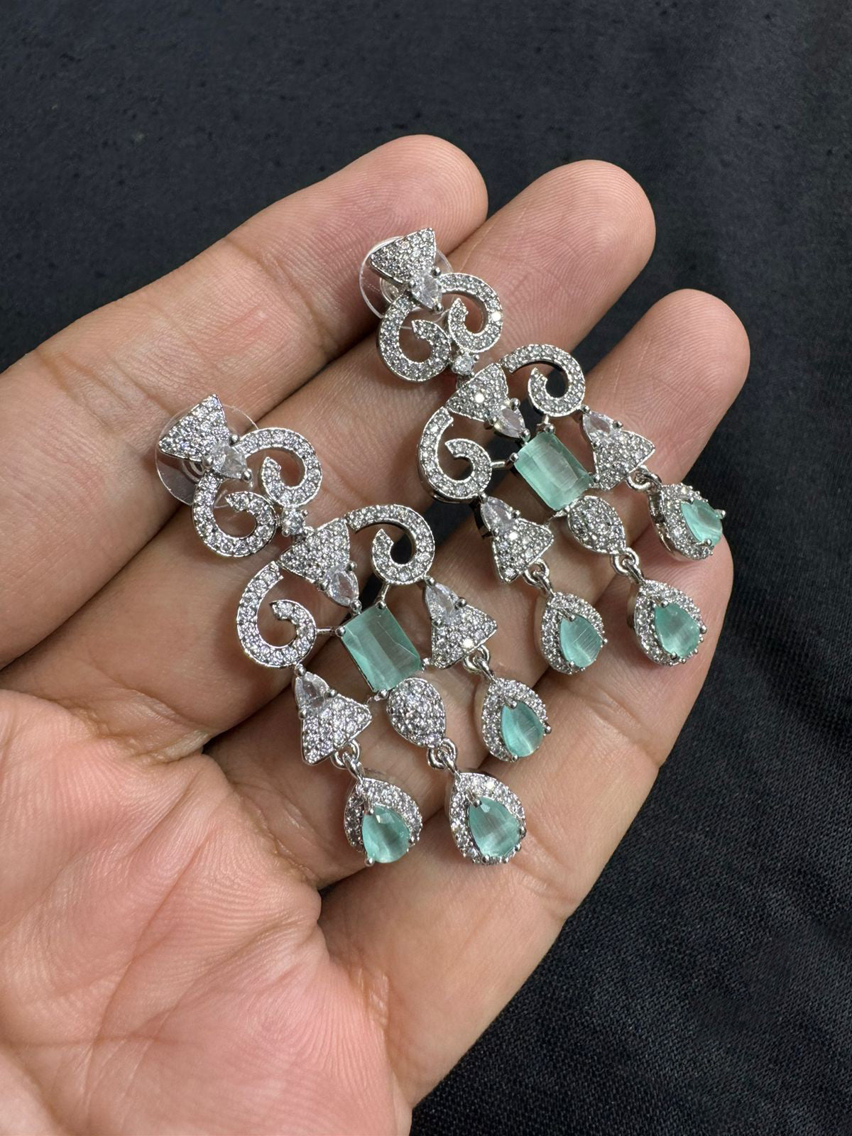 Bollywood Inspired CZ Drop Kundans - Craftsmanship Bridal Jewellery