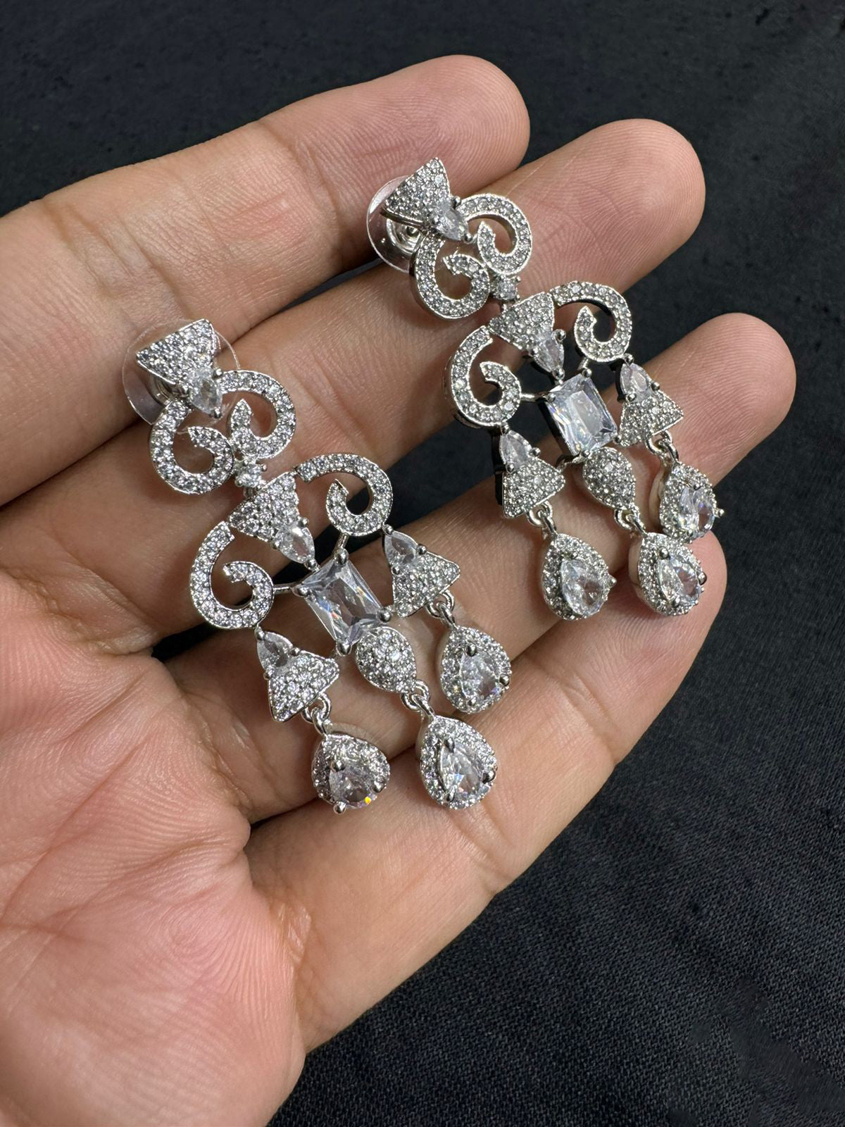 Bollywood Inspired CZ Drop Kundans - Craftsmanship Bridal Jewellery
