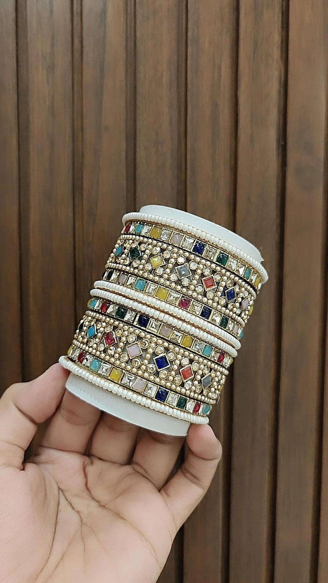 Bollywood BridalBangles Pakistani Wedding AD Jewelry Set