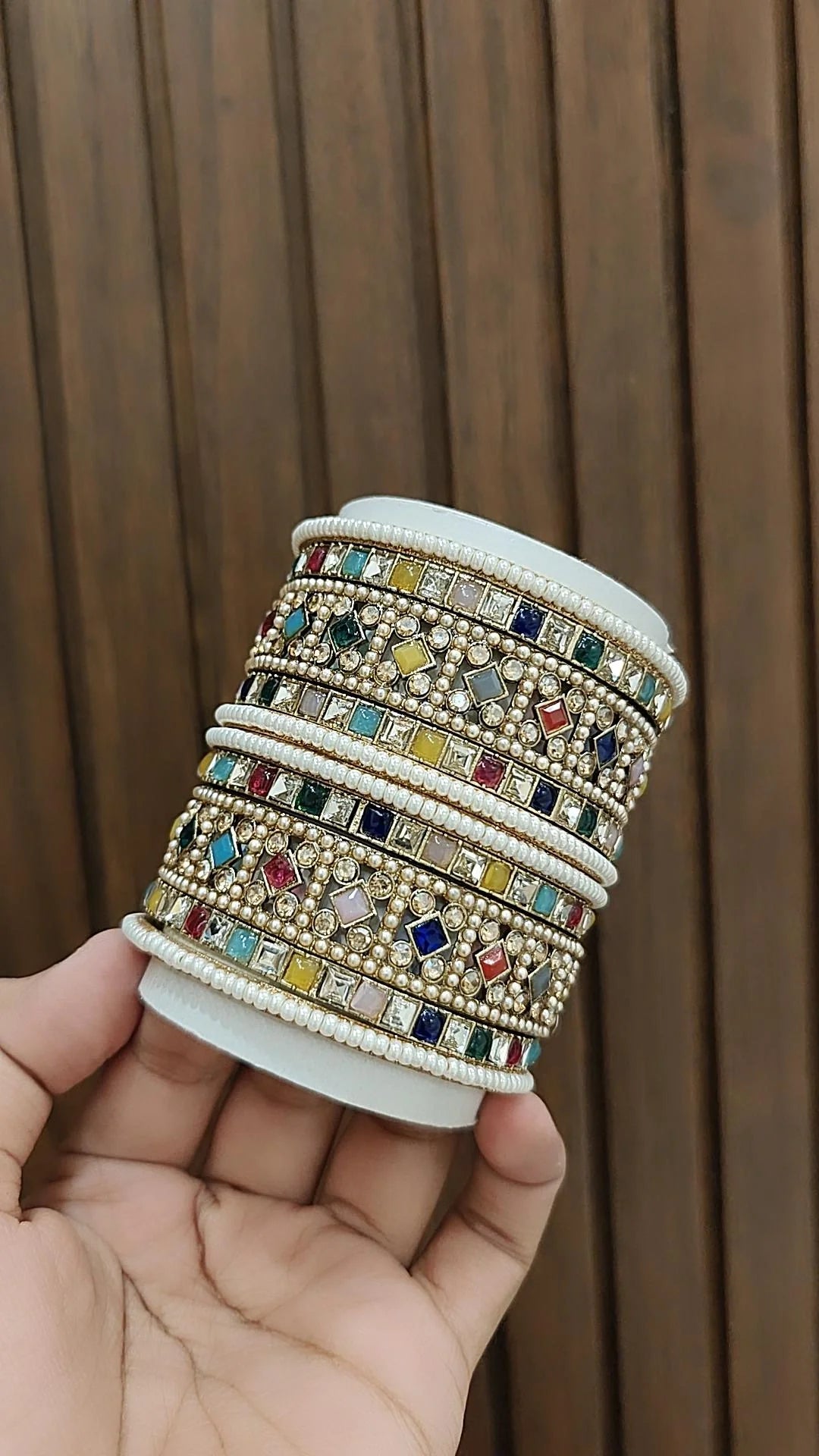 Bollywood BridalBangles Pakistani Wedding AD Jewelry Set