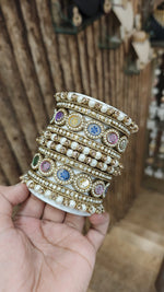 Heritage Pakistani Wedding Bridal Bollywood AD Bangles Set