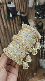 Royal Gold AD Bangles Jhumka Set Bollywood Inspired Design