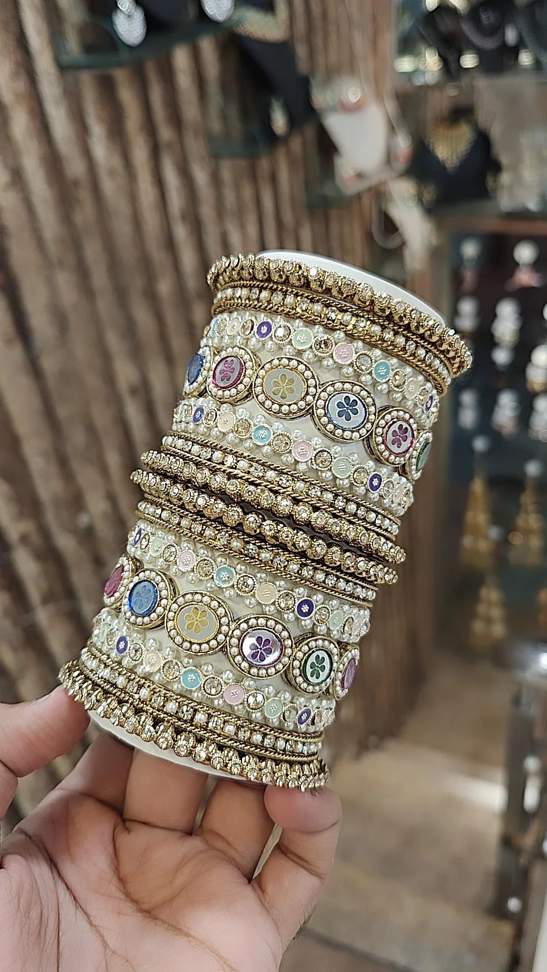 Vibrant Gold Plated Bangles Set Pakistani Bridal Wedding Jewelry