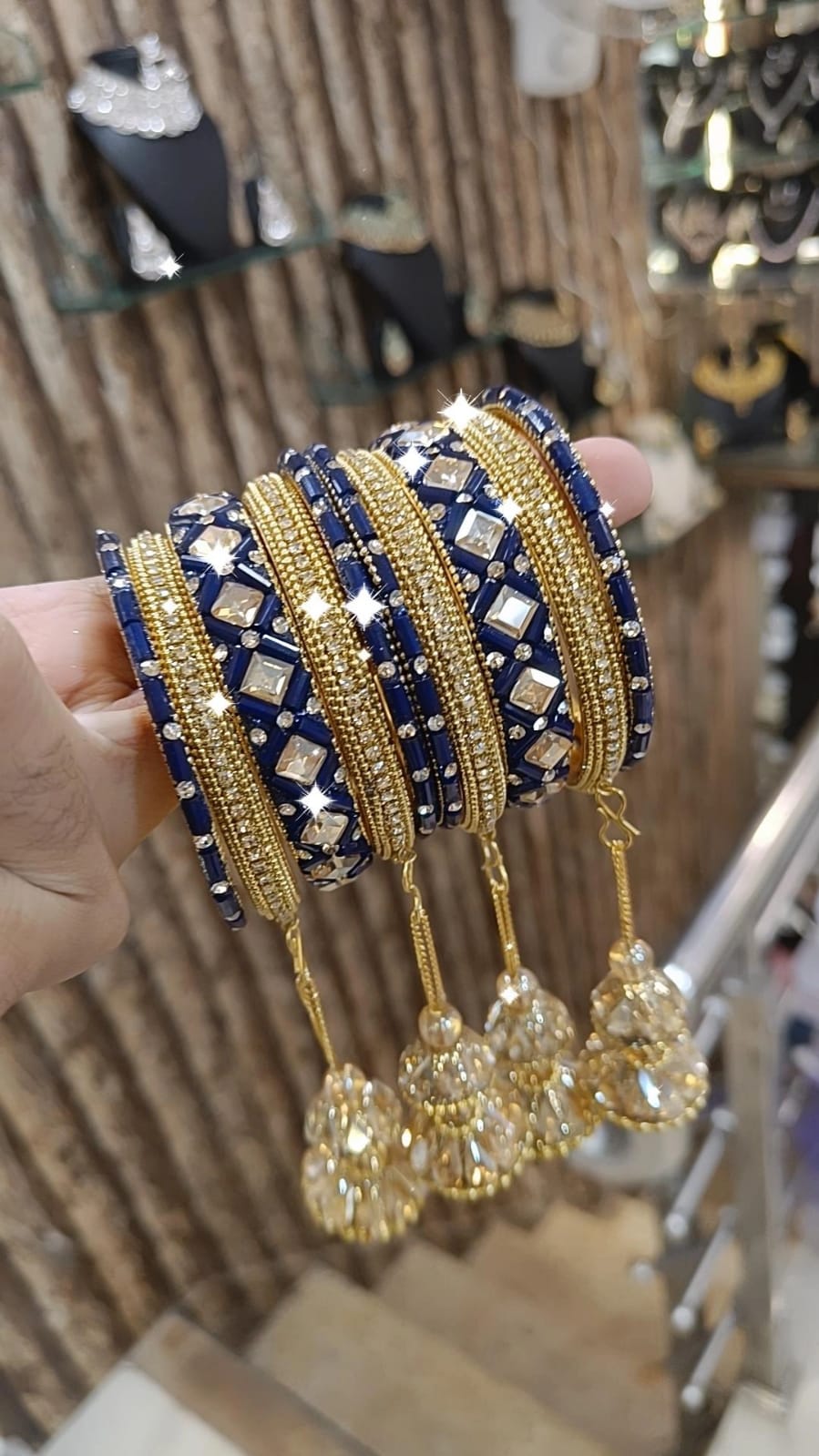 Golden Glory Bollywood Bangles Jhumka Collections Pearl Jewelry
