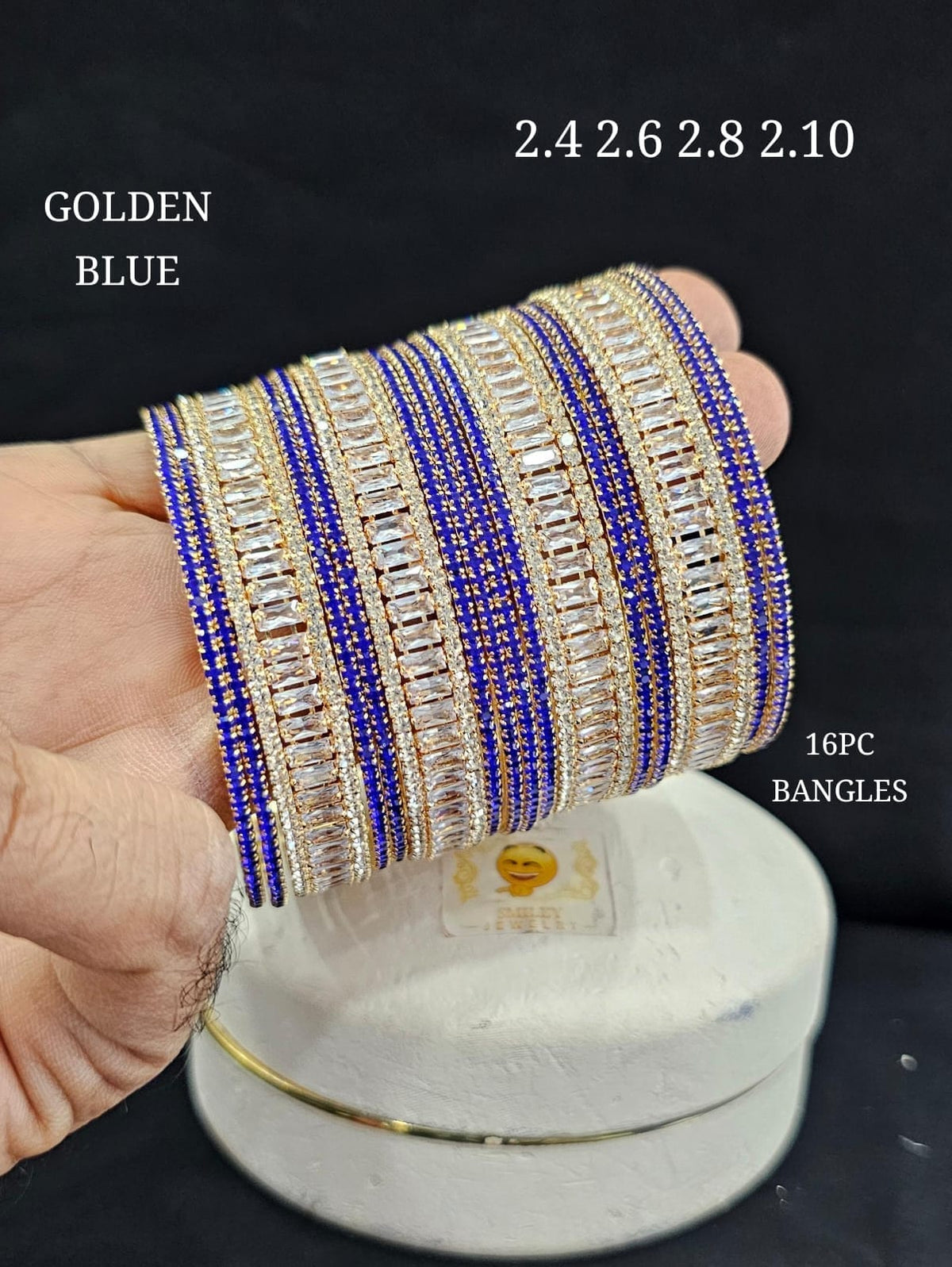 AD Bangles Set (16 Pcs) | Indian Jewellery | Crystals Diamond Bridal & Partywear Indian Bangles