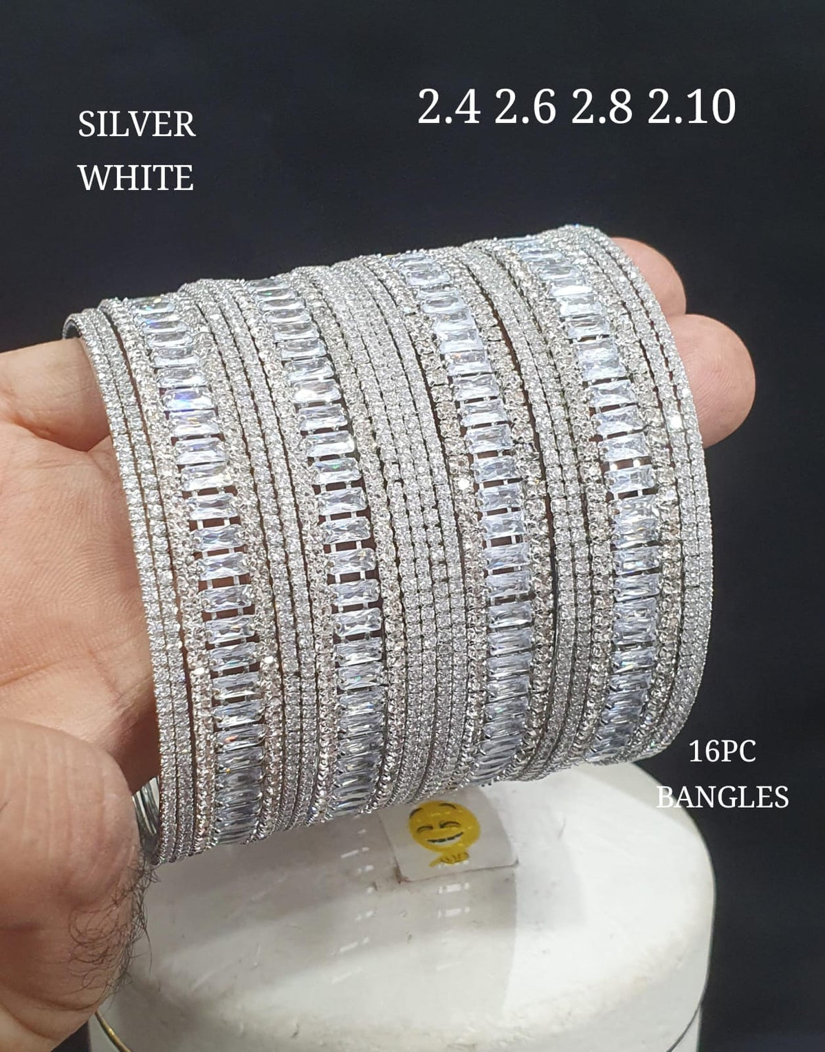 AD Bangles Set (16 Pcs) | Indian Jewellery | Crystals Diamond Bridal & Partywear Indian Bangles