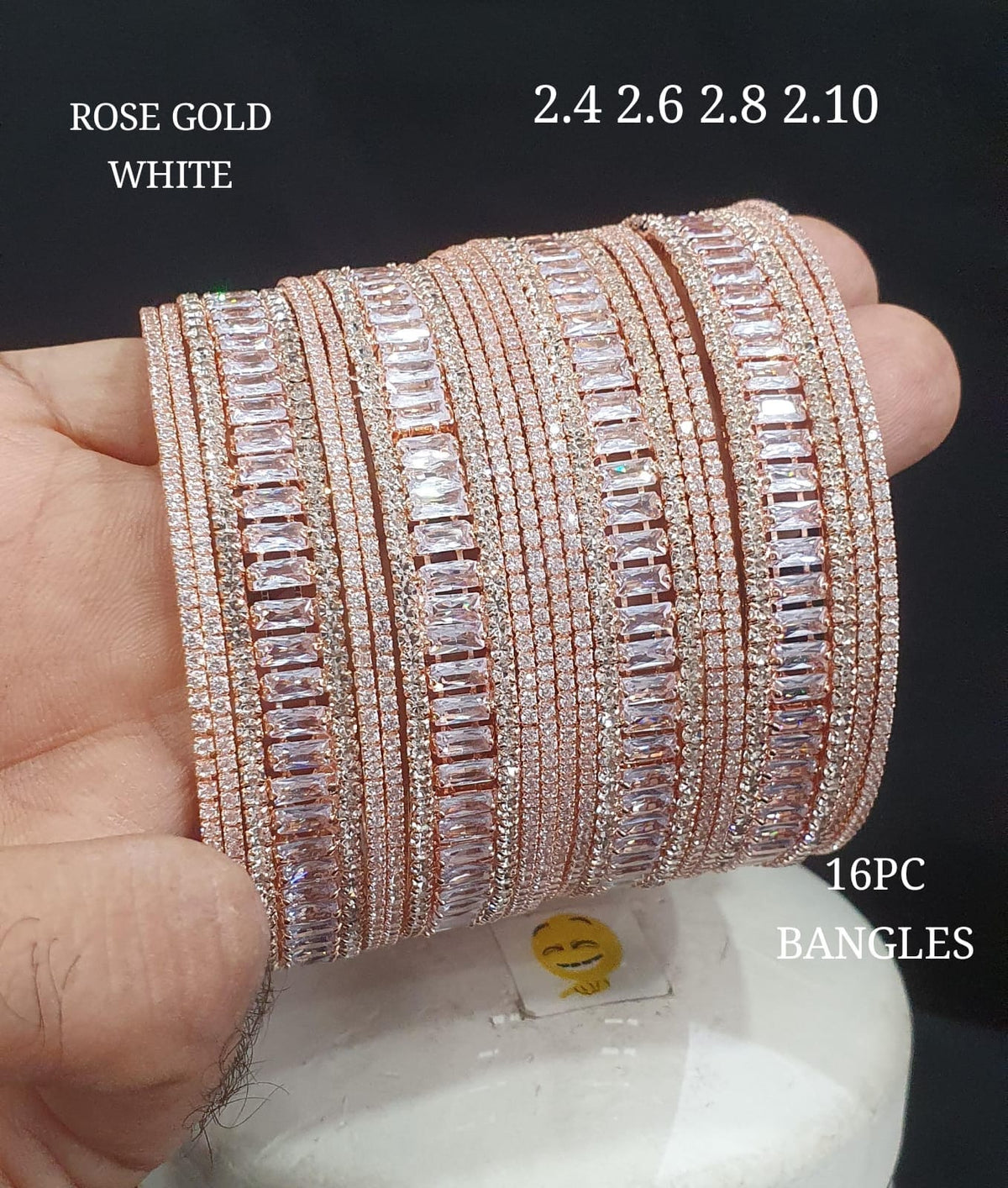 AD Bangles Set (16 Pcs) | Indian Jewellery | Crystals Diamond Bridal & Partywear Indian Bangles