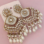 Kundan Pearl Stone Beaded Earrings Set, Indian Earrings, pearl Earrings, Pakistani Earrings, Statement Earrings, Long chandelier, Indian wedding