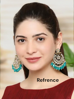 Pakistani Pearl Earrings Craftsmanship, Bollywood Kundan Earrings, Indian Earrings Jewelry, Pearl kundan Set