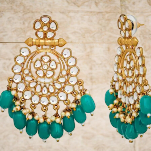 Pakistani Pearl Earrings Craftsmanship, Bollywood Kundan Earrings, Indian Earrings Jewelry, Pearl kundan Set