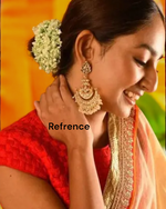 Gold Plated Kundan Pearl Indian Earrings Set,Fine Kundan Earring, Indian Earrings, Chandbali Kundan