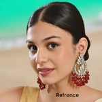 Bollywod Pearls Kundan Earrings Set, Indian Kundan earrings, Pearl earrings, Statement Earrings