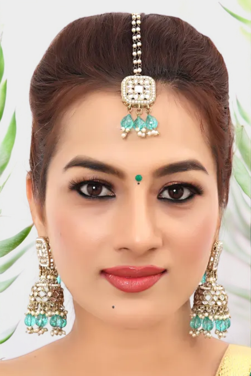 Handmade Pearl Jhumka Maangtika Set, Indian Jhumki Mangtika, Bollywood Mangtika, Indian Earrings, Jhumka Tikka Set