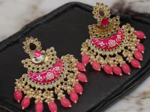 Indian Weddings Pearl Earrings Set, Kundan Earrings, Indian Jewelry, Fine Kundan Earring Indian Earrings, Statement Earrings, Bridal Pearl Kundan