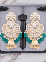 Bridal Pearl Kundan Chandbali Jhumki Indian Jewelry Set, Kundan Chandbali, Indian Jhumki, pearl earrings, Pakistani Earrings Jhumki