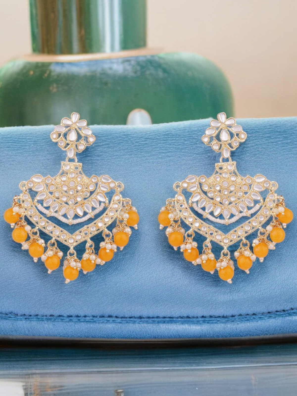 Chandelier Bridal Earrings Indian Wedding Jewellery Set, Bollywood Kundan Earrings, Indian Earrings, pearl Earring, Statement Earrings