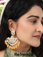 Chandelier Bridal Earrings Indian Wedding Jewellery Set, Bollywood Kundan Earrings, Indian Earrings, pearl Earring, Statement Earrings