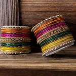 Multicolor Spring Bangles Indian Jewelry Set, Indian Bangles, Indian Jewelry, Bridal Bangles Set, Chooda Set