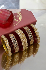 Pearl Bollywood Inspired Bridal Chura Jewelry, Bollywood Kada, Indian Chura Set