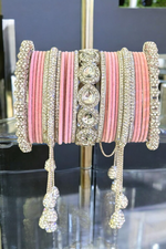 Bridal American Diamond Chura Bangle Set, AD Bangle, AD Chura, CZ Bangle Set, CZ Chura Set, Indian American Diamond Bangles