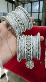 Silver Pearl Pakistani Wedding Bangles, Indian Bangle Collection, Silver Bangle Sets, Bridal Sets, Pakistani Jewelley, Fashion Bracelet