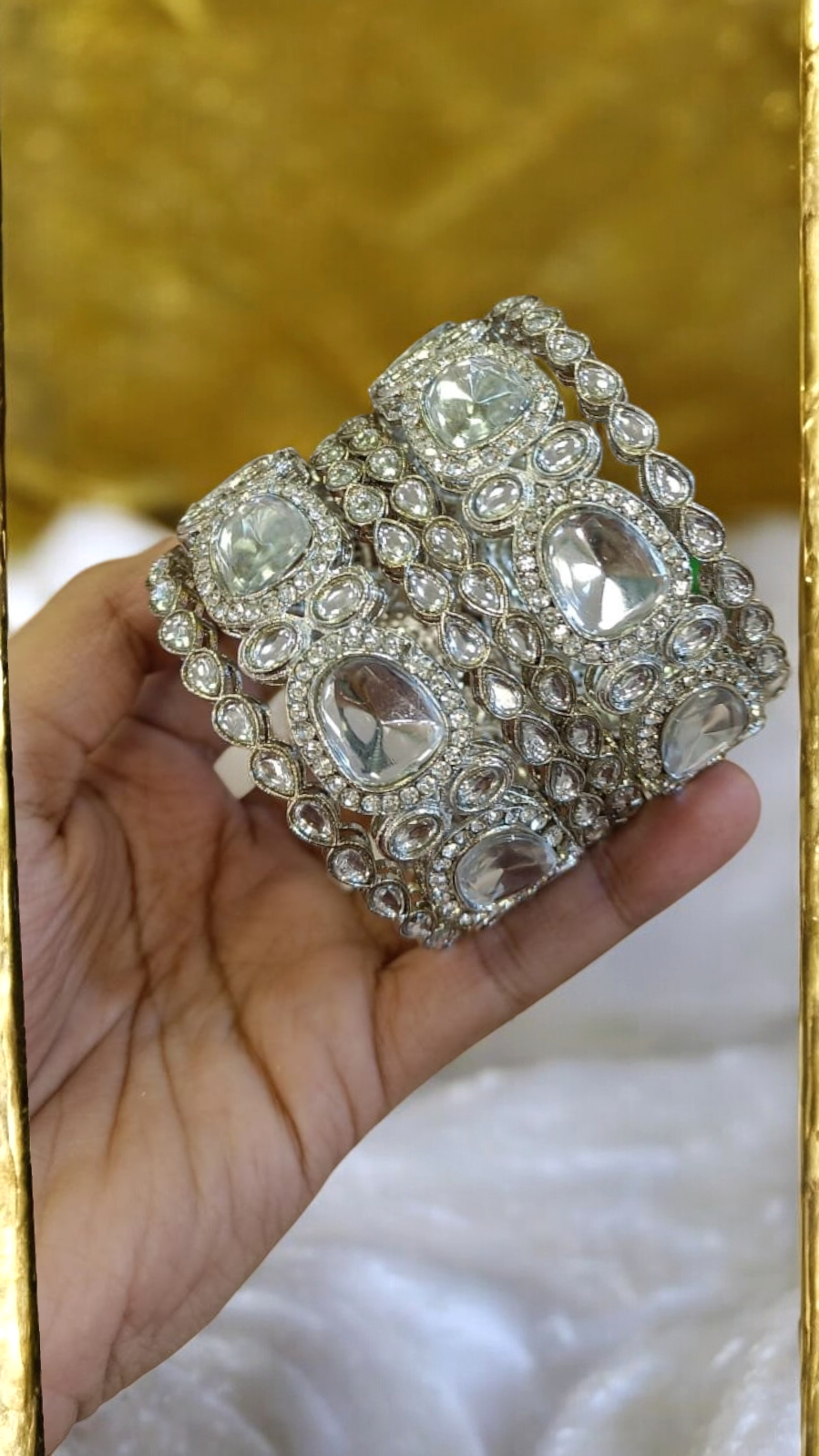 American Diamond Asian CZ Bangle Set, Choori Bangles, Chooriyan AD Bangle Set, Kangan Bangles, Bridal AD Jewelry, Wedding CZ Bangle Set