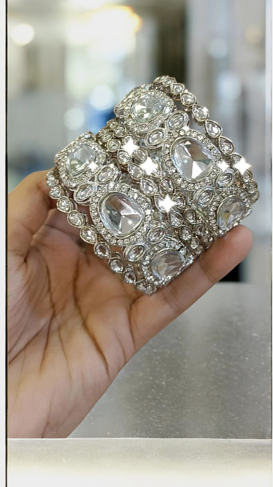 American Diamond Asian CZ Bangle Set, Choori Bangles, Chooriyan AD Bangle Set, Kangan Bangles, Bridal AD Jewelry, Wedding CZ Bangle Set