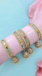 Punjabi Pearl Multi Jhumar Bridal Traditonal kundan chuda set, Wedding chooda, traditional bridal chuda, Indian choora