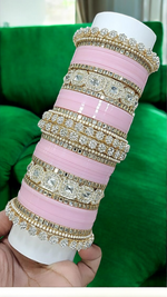 AD Asian Bridal Bangle Chura Set, Dulhan Chura Bangles, Punjabi Bridal Kadas, Punjabi Jewelry Set, Indian Kadas, Pakistani Bangles Set