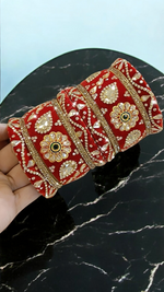 Bridal Velvet Wedding Pearl chooda Set, traditional bridal chuda