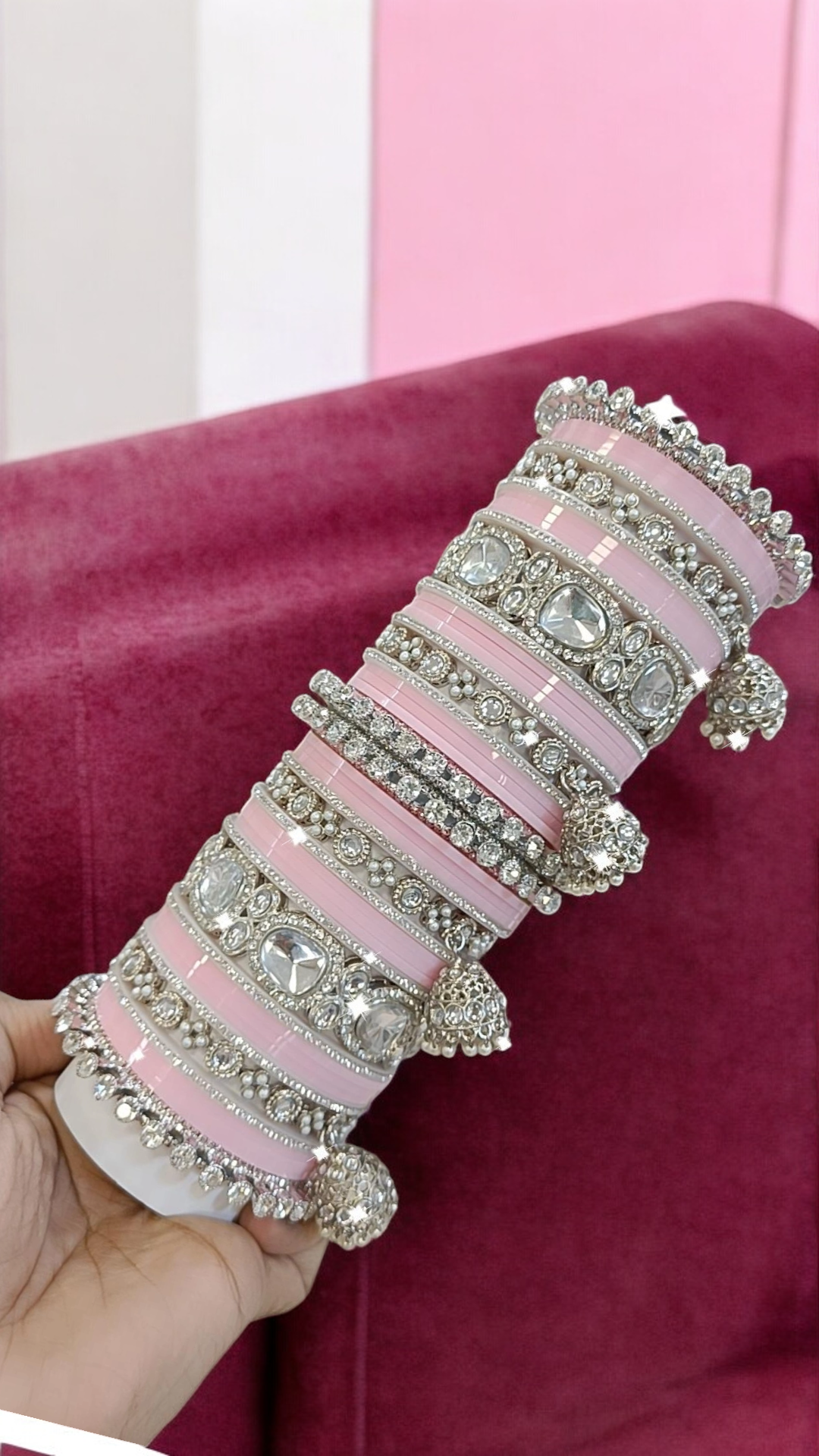 Indian Wedding AD Bangles Jewellery Set, Bridal CZ Jewelry, AD Bangles Set, AD Chura, Weddings Chooda, CZ Bollywood Special Bangles