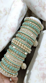 Pearl Bridal Bangle Chura Set, Bridal Chura, Wedding bangle set, Indian jewelry gift, Bridal bangles, Kundan Jewelry