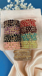 Moon Velvet Bangles Set, Indian Bridal Bangle Set, Zari Velvet Bangles, Pakistani Bangles Combo, Traditional Indian Jewelry